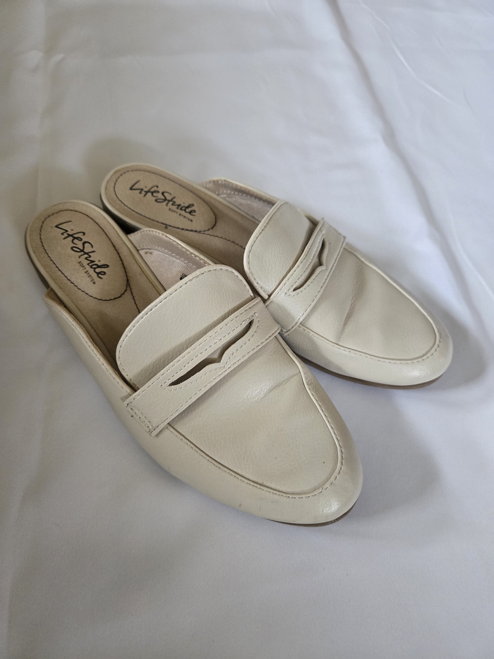 LifeStride Margot Slide Cream Slip-On Loafers, Office, Capsule, Old Money, Chic